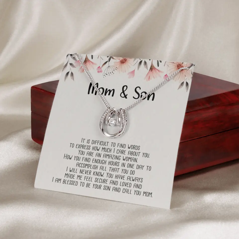 Mom & Son Message from Son to Mommy Necklace Gift for Mother's Day Birthday