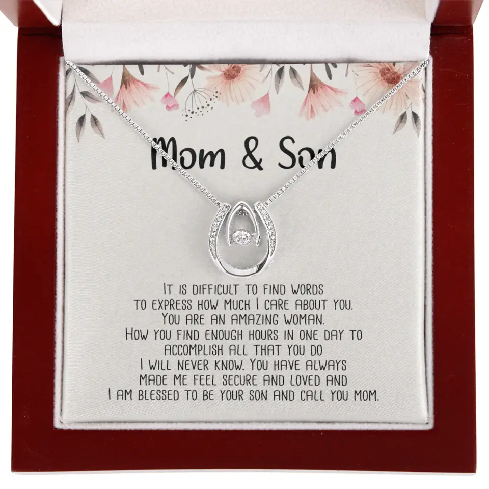 Mom & Son Message from Son to Mommy Necklace Gift for Mother's Day Birthday