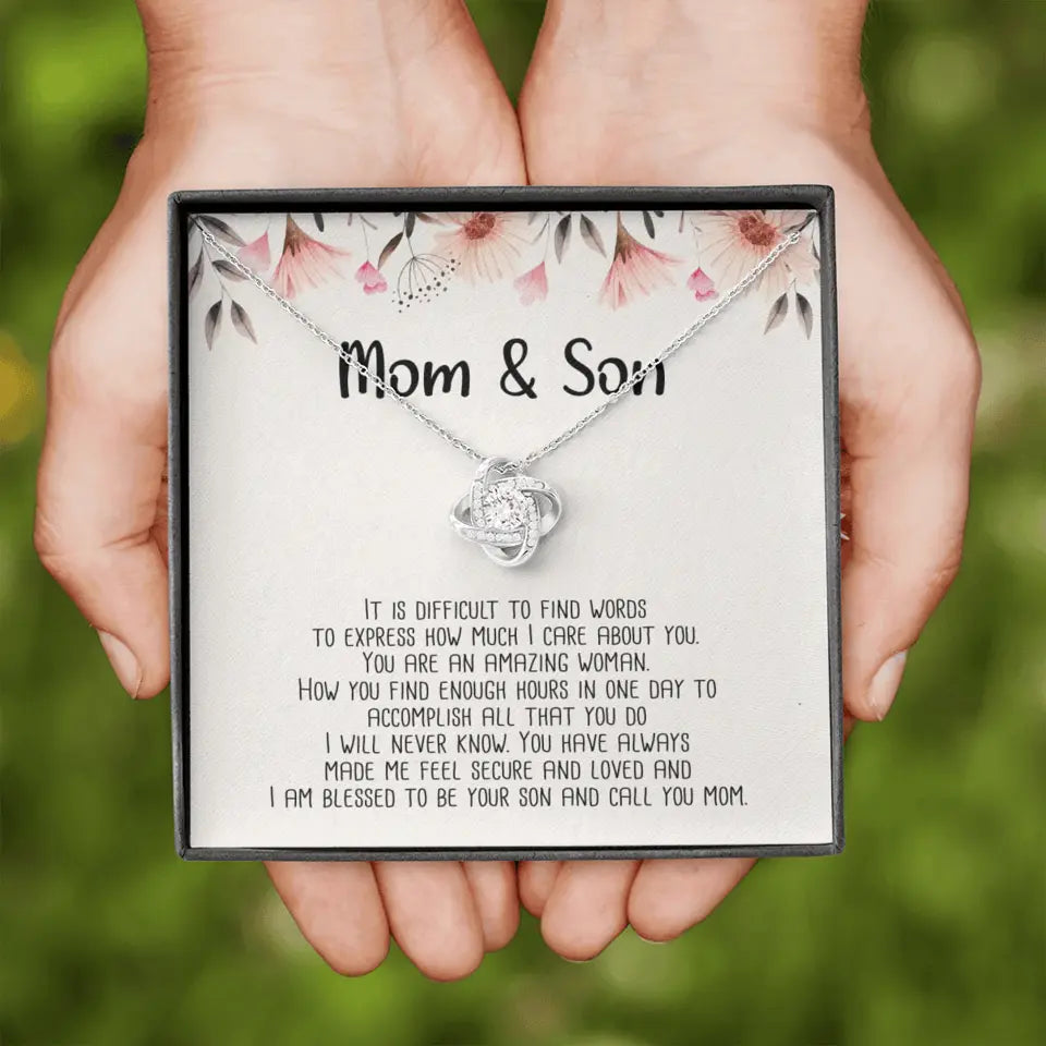 Mom & Son Message from Son to Mommy Necklace Gift for Mother's Day Birthday