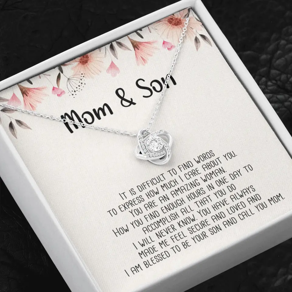 Mom & Son Message from Son to Mommy Necklace Gift for Mother's Day Birthday