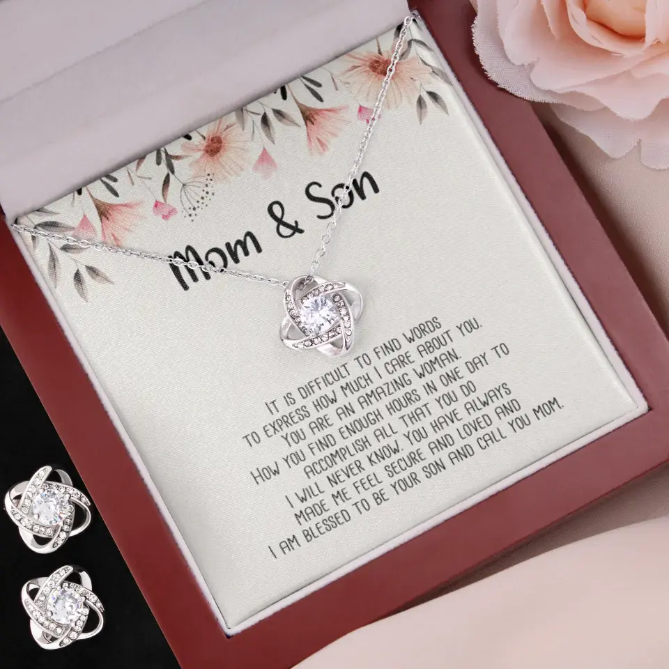 Mom & Son Message from Son to Mommy Necklace Gift for Mother's Day Birthday