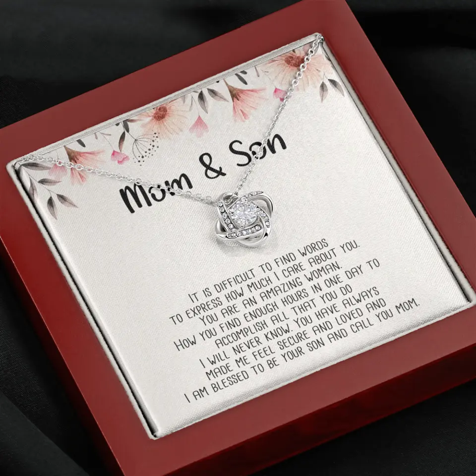 Mom & Son Message from Son to Mommy Necklace Gift for Mother's Day Birthday