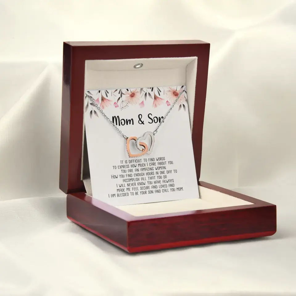 Mom & Son Message from Son to Mommy Necklace Gift for Mother's Day Birthday