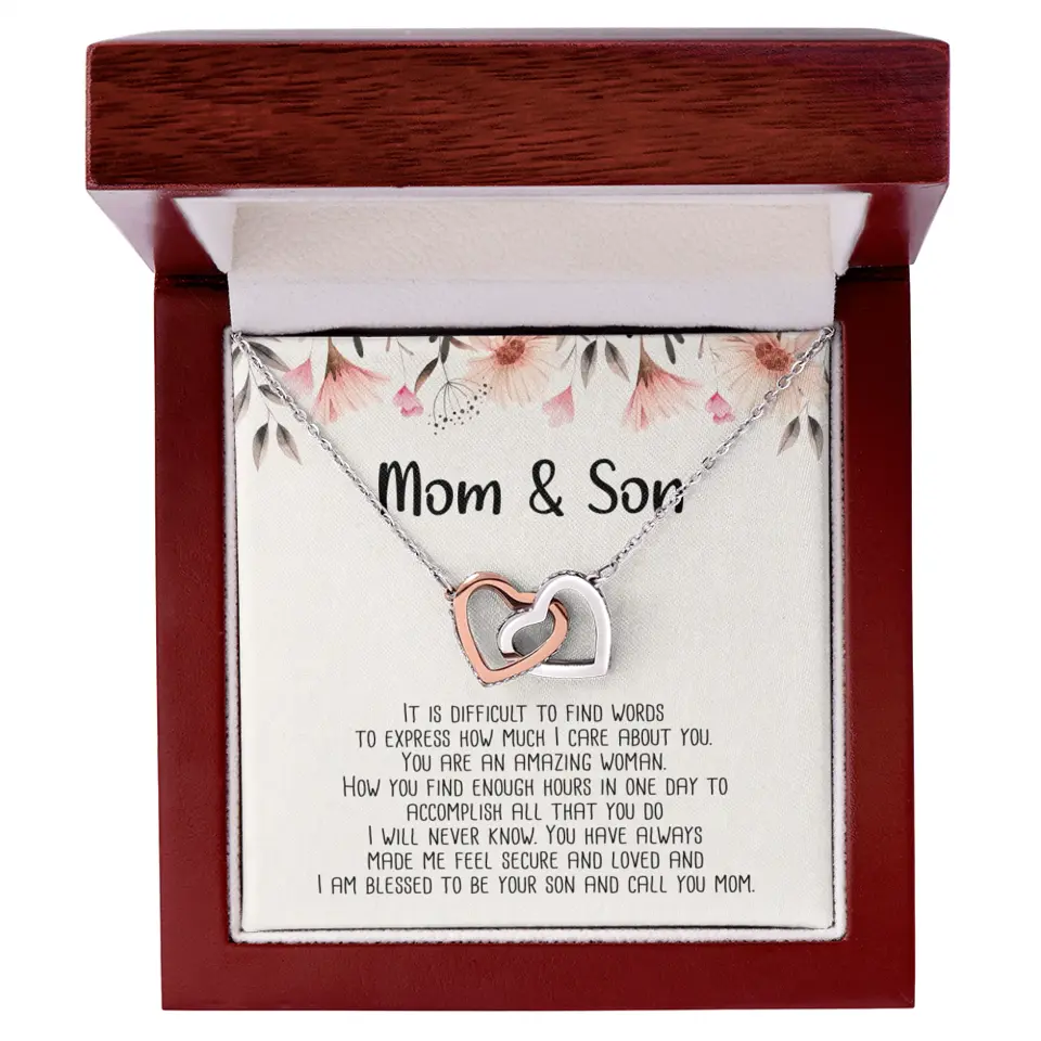 Mom & Son Message from Son to Mommy Necklace Gift for Mother's Day Birthday