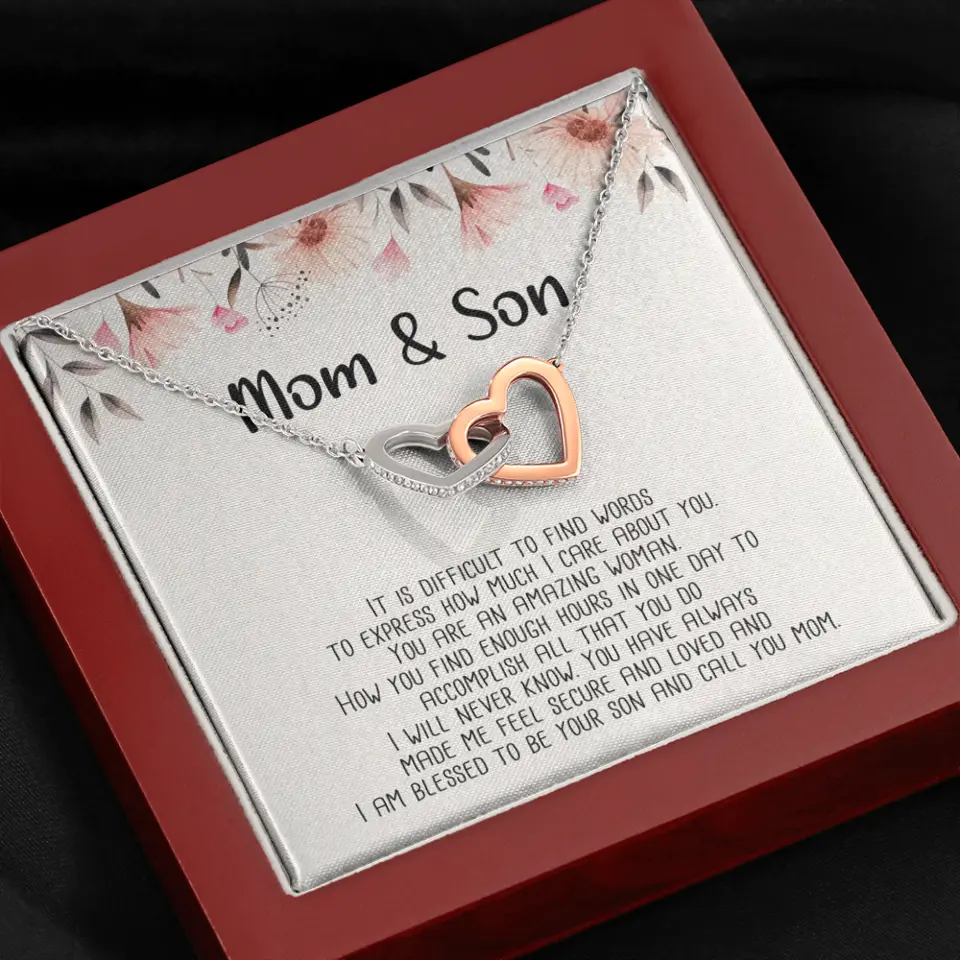 Mom & Son Message from Son to Mommy Necklace Gift for Mother's Day Birthday