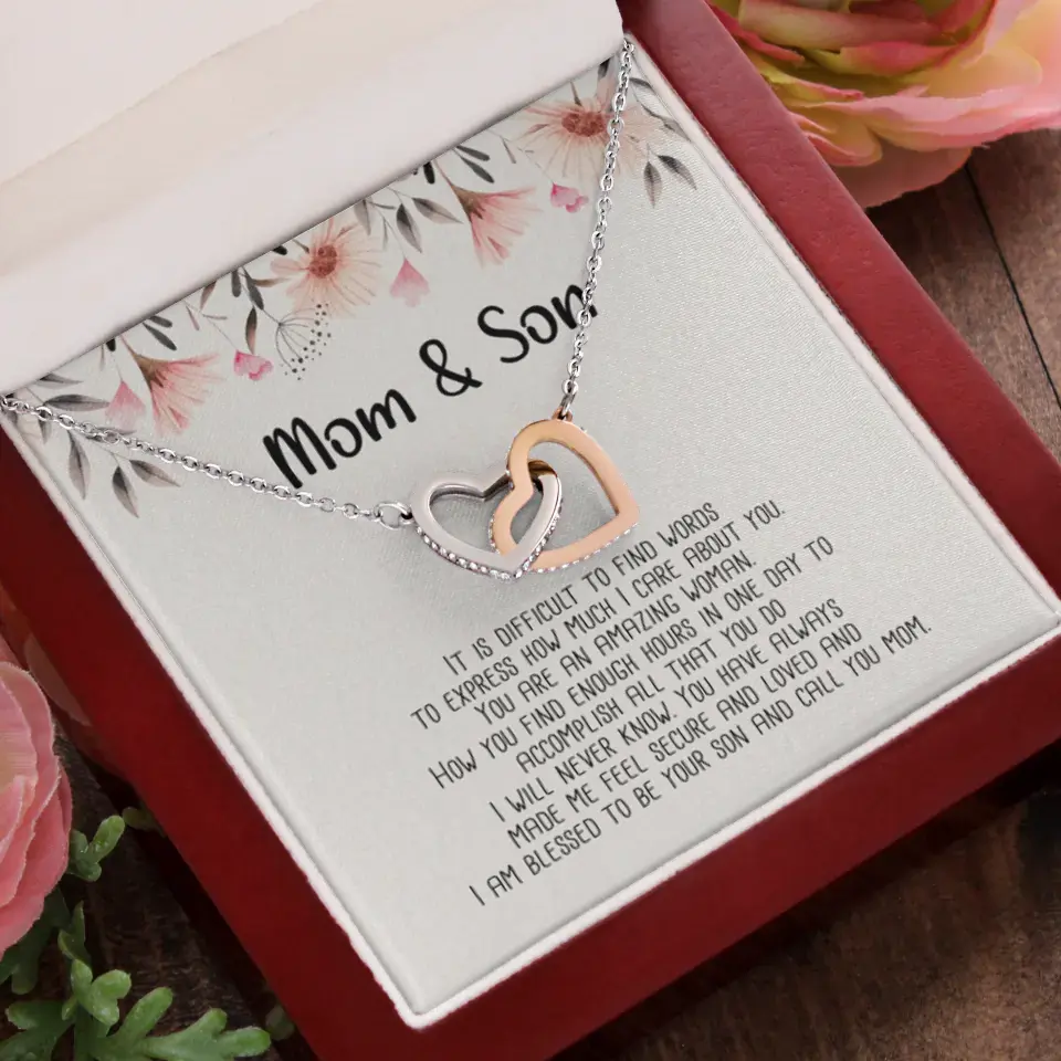Mom & Son Message from Son to Mommy Necklace Gift for Mother's Day Birthday
