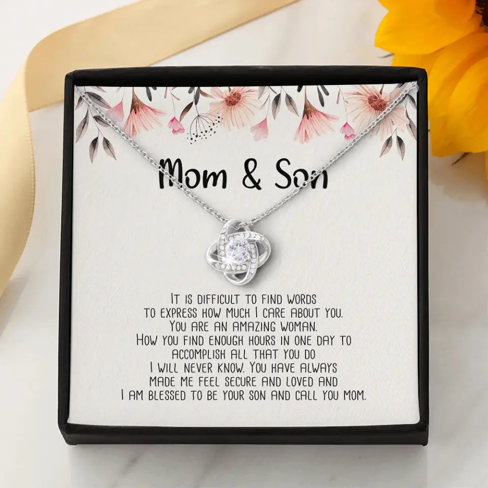 Mom & Son Message from Son to Mommy Necklace Gift for Mother's Day Birthday