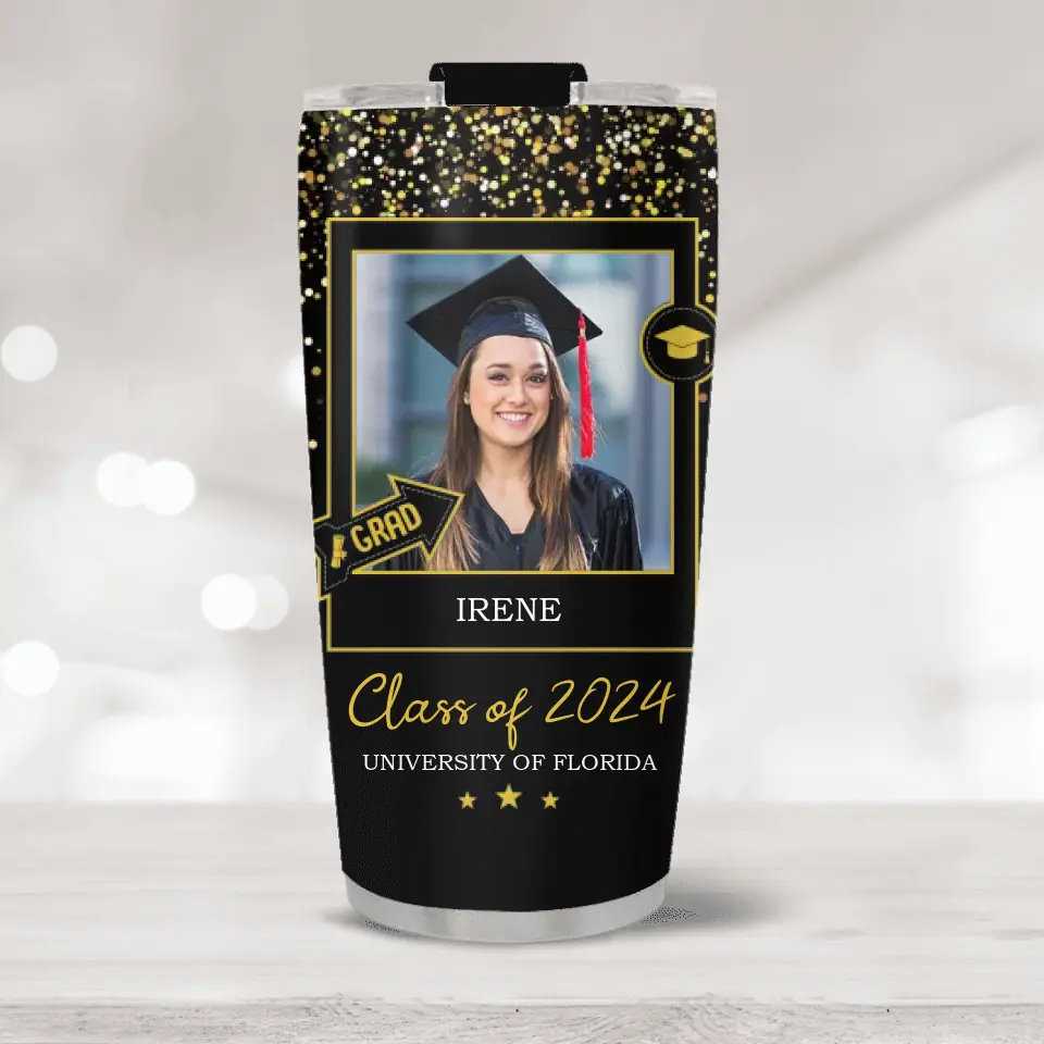 Class of 2025 She Believed She Could So She Did Personalized Name University 20oz Tumbler Graduation Gift 304ICNNPTU466