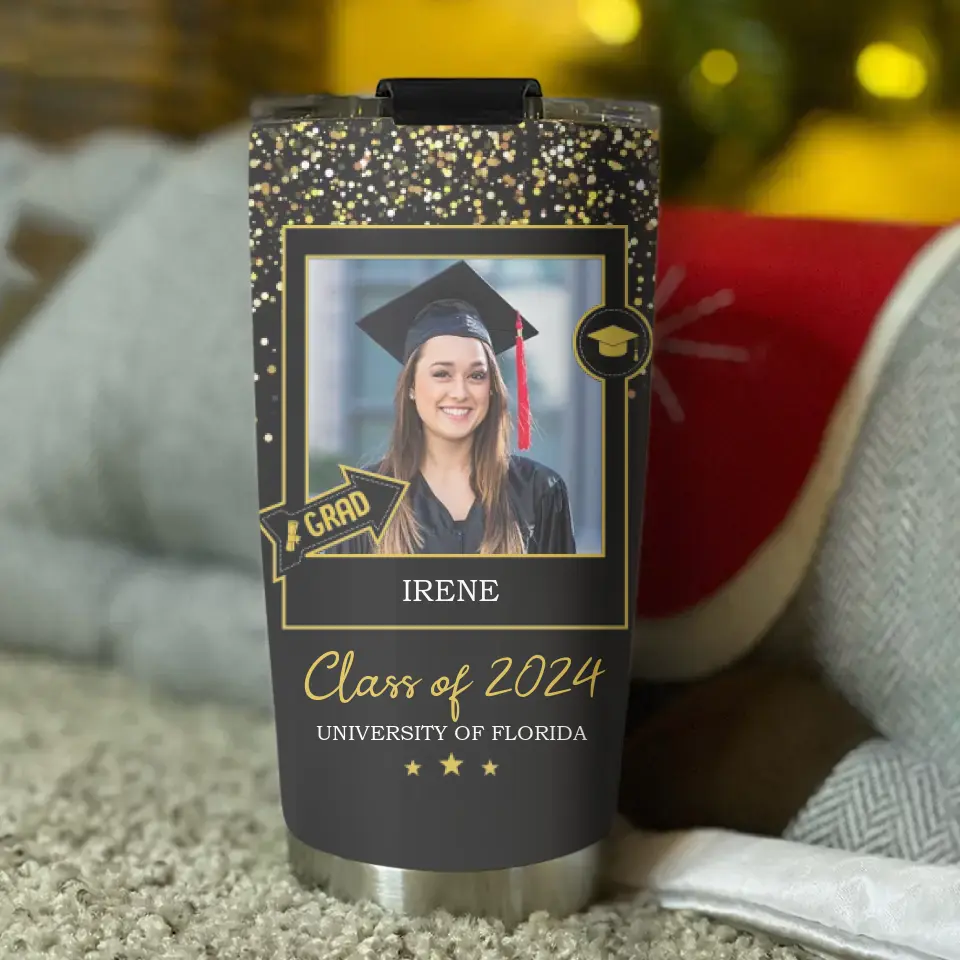 Class of 2025 She Believed She Could So She Did Personalized Name University 20oz Tumbler Graduation Gift 304ICNNPTU466