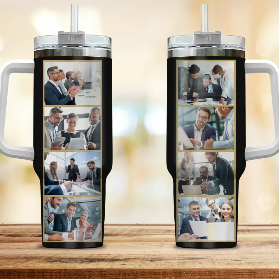 Gift for Boss - Thank You for the Difference You Made - Best Boss Ever - Personalized Upload Photo 40oz Tumbler with Handle