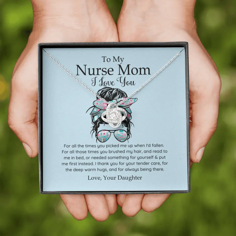 To My Nurse Mom I Love You Personalized Necklace
