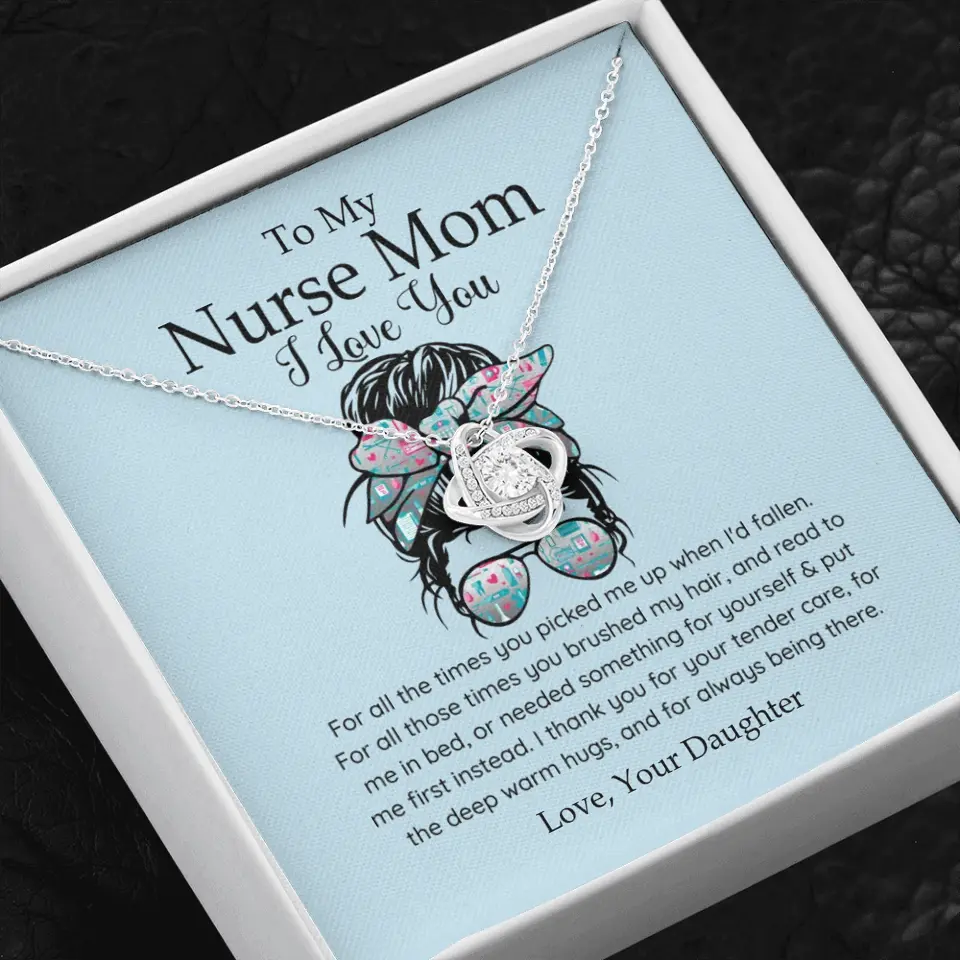 To My Nurse Mom I Love You Personalized Necklace