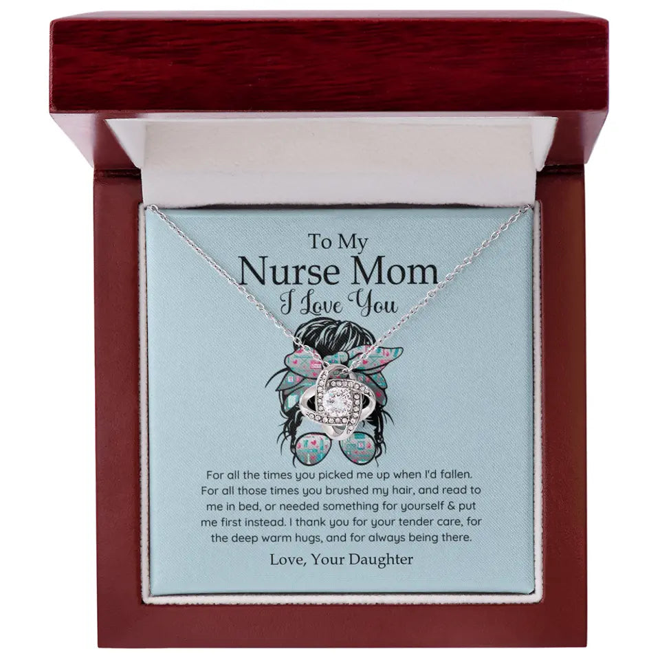 To My Nurse Mom I Love You Personalized Necklace
