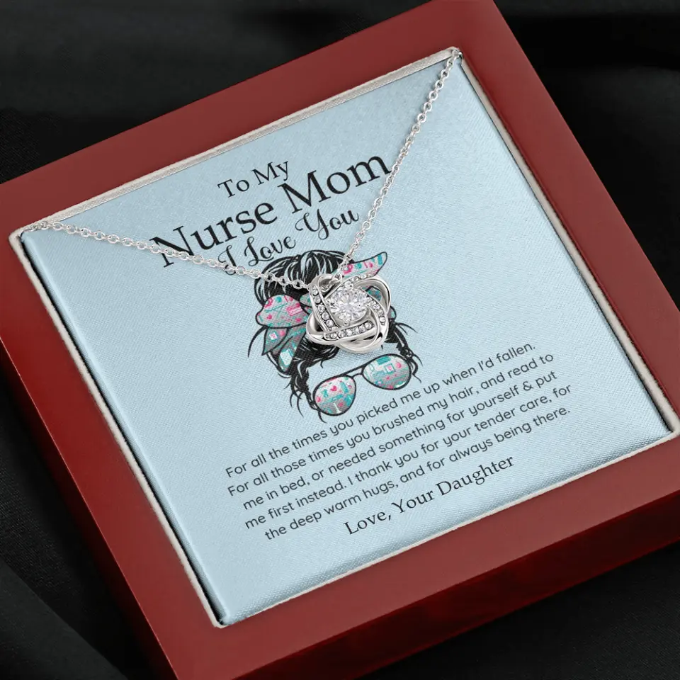 To My Nurse Mom I Love You Personalized Necklace