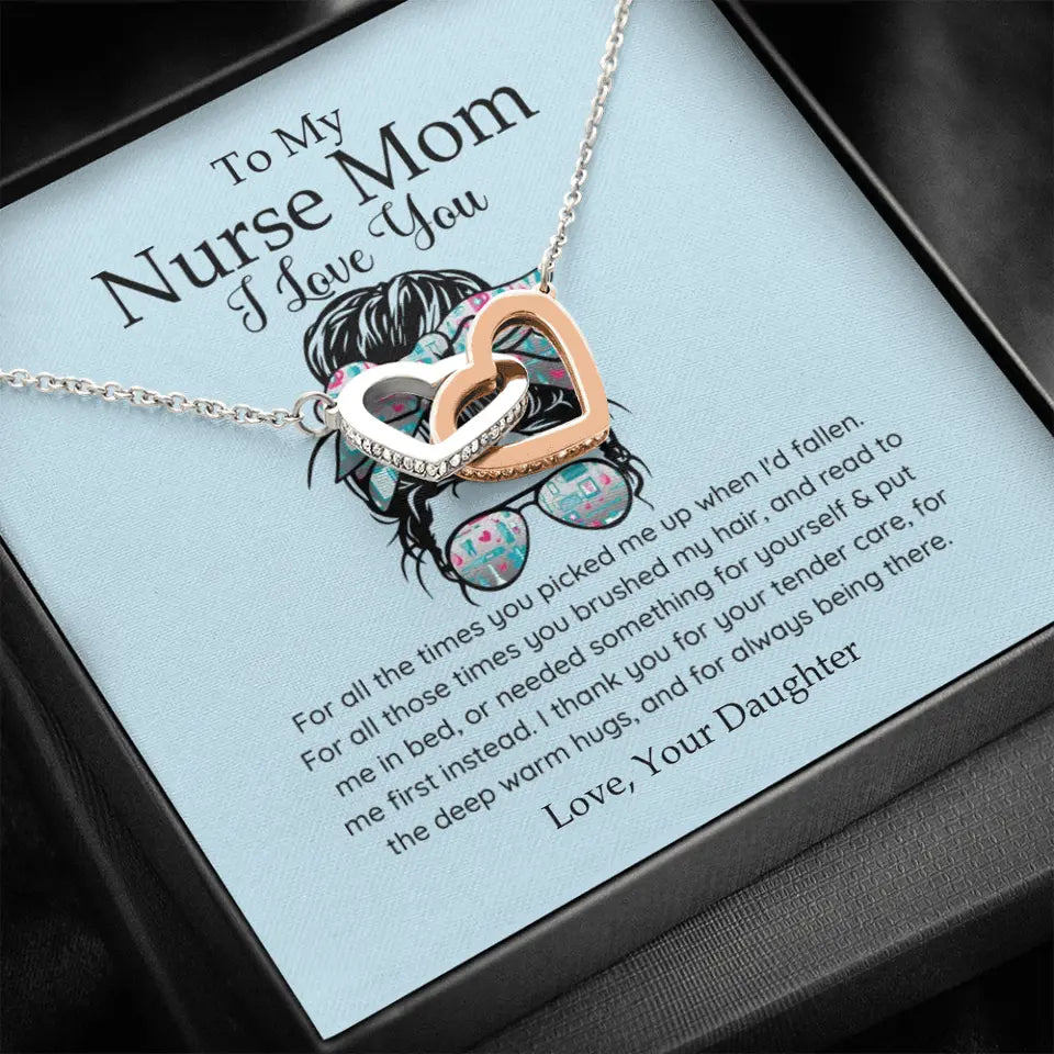 To My Nurse Mom I Love You Personalized Necklace
