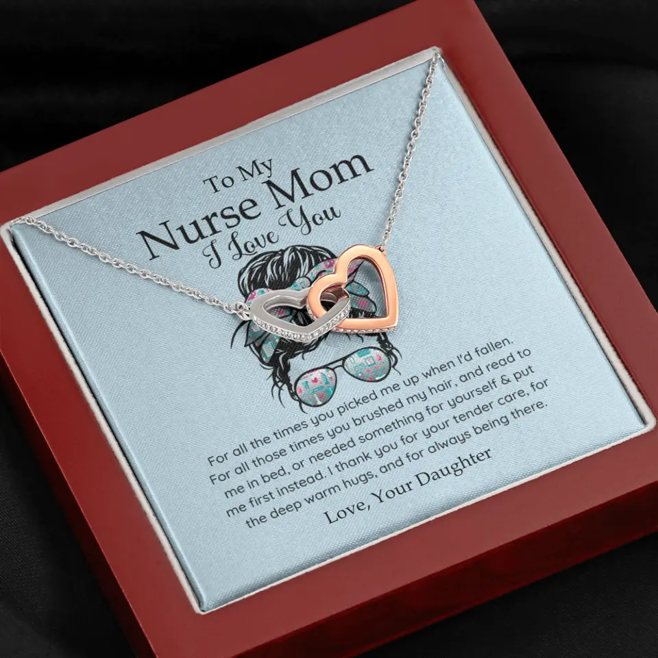 To My Nurse Mom I Love You Personalized Necklace