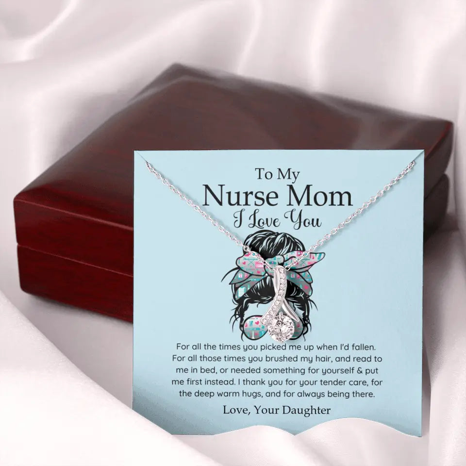 To My Nurse Mom I Love You Personalized Necklace