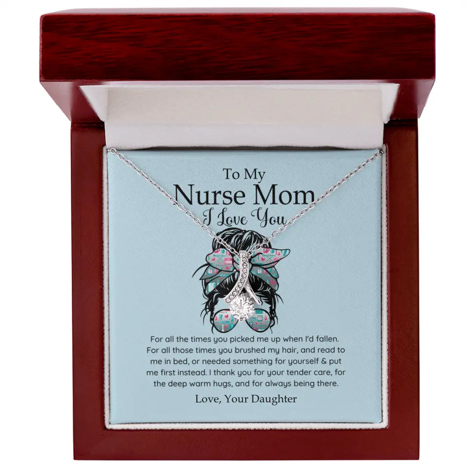 To My Nurse Mom I Love You Personalized Necklace