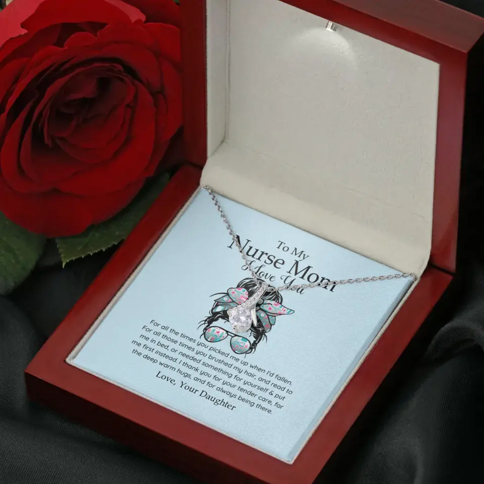 To My Nurse Mom I Love You Personalized Necklace