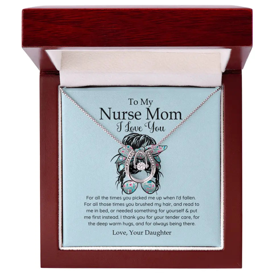 To My Nurse Mom I Love You Personalized Necklace