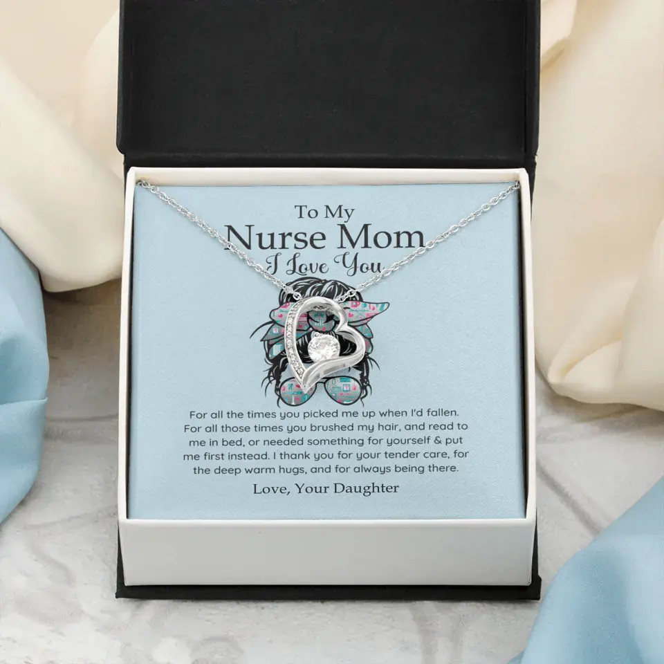 To My Nurse Mom I Love You Personalized Necklace