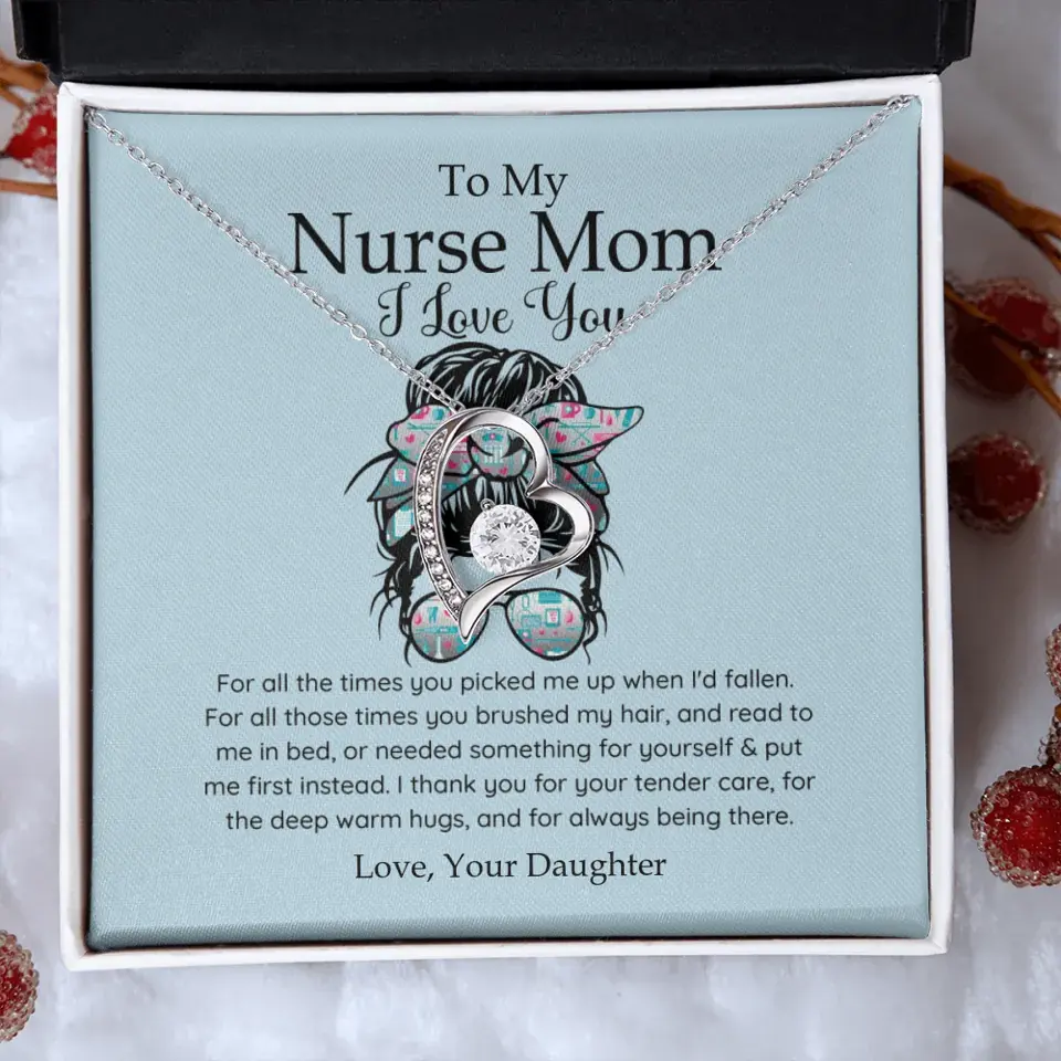 To My Nurse Mom I Love You Personalized Necklace
