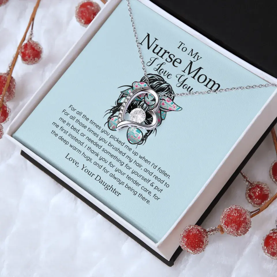 To My Nurse Mom I Love You Personalized Necklace