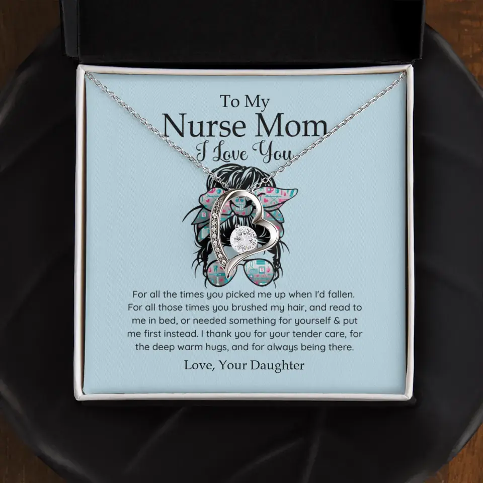 To My Nurse Mom I Love You Personalized Necklace