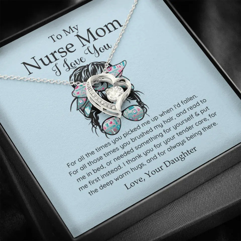 To My Nurse Mom I Love You Personalized Necklace