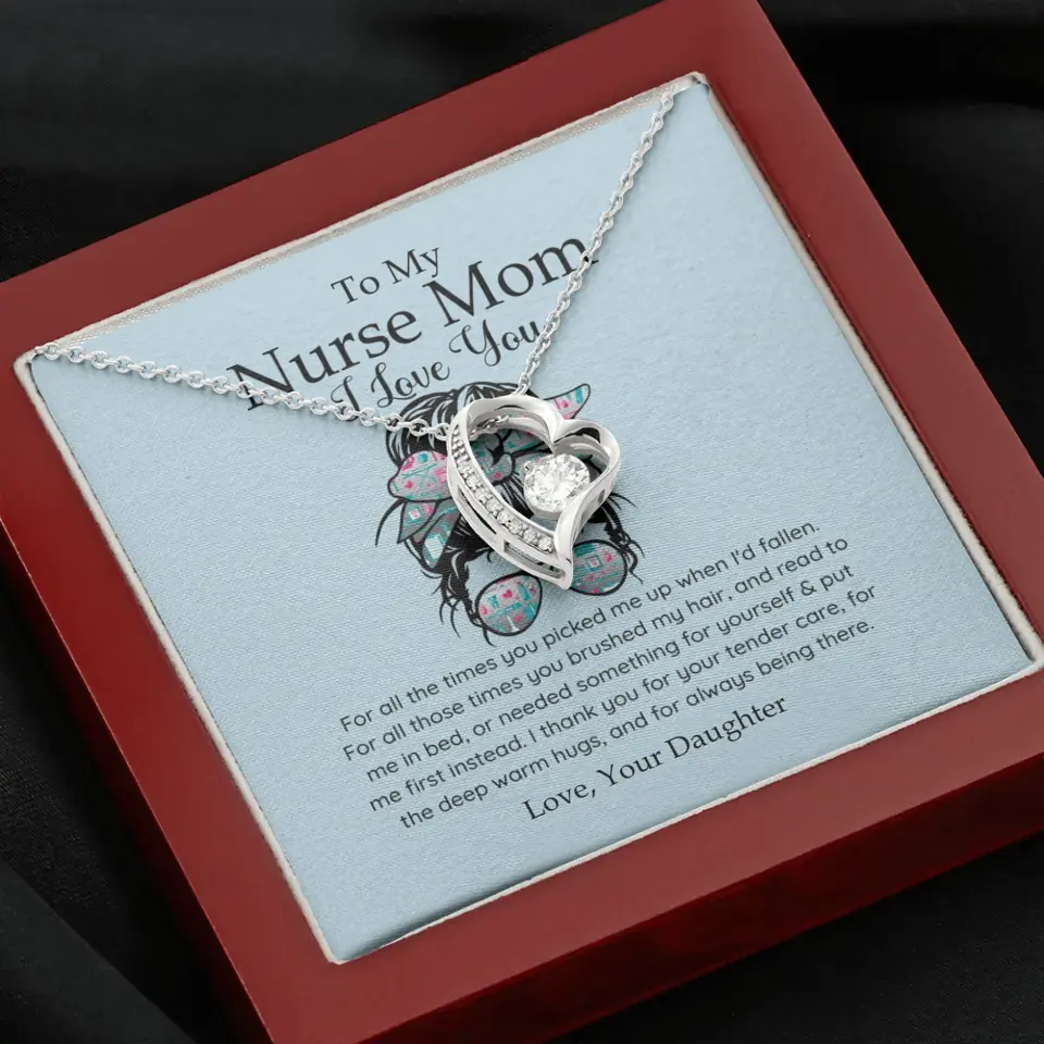 To My Nurse Mom I Love You Personalized Necklace