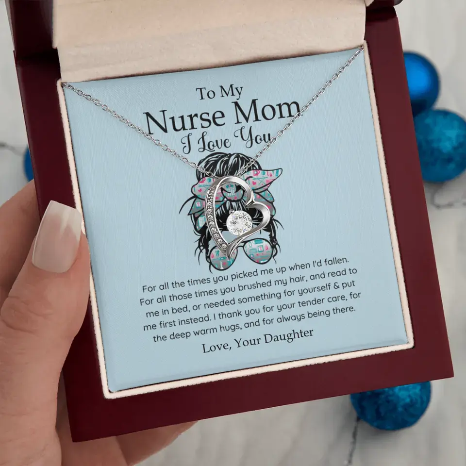 To My Nurse Mom I Love You Personalized Necklace