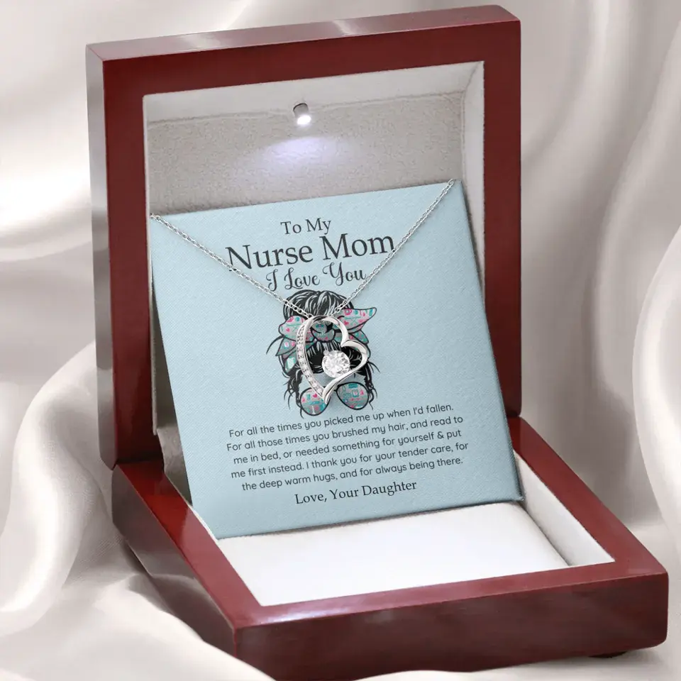 To My Nurse Mom I Love You Personalized Necklace