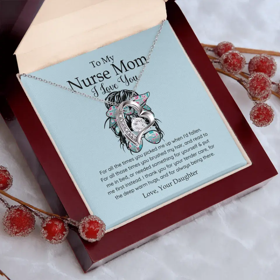 To My Nurse Mom I Love You Personalized Necklace