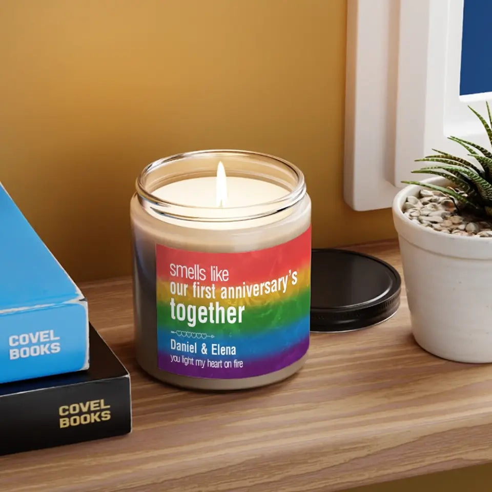 Smells Like Our First Anniversary's Together Personalized Scented Candle