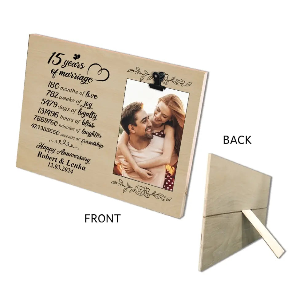 15 Years Of Marriage Happy Anniversary Photo Clip Frame