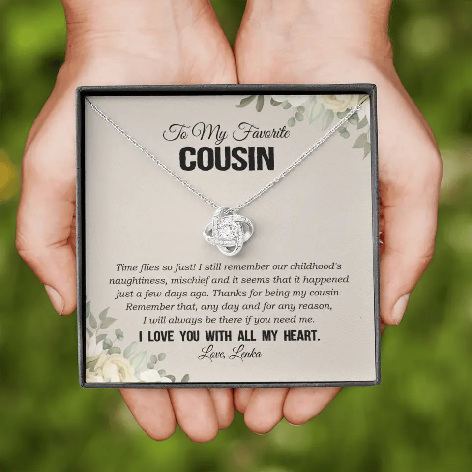 My Favorite Cousin I Love You With All My Heart Silver Jewellery
