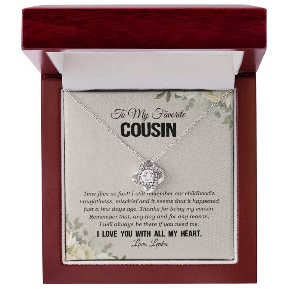 My Favorite Cousin I Love You With All My Heart Silver Jewellery