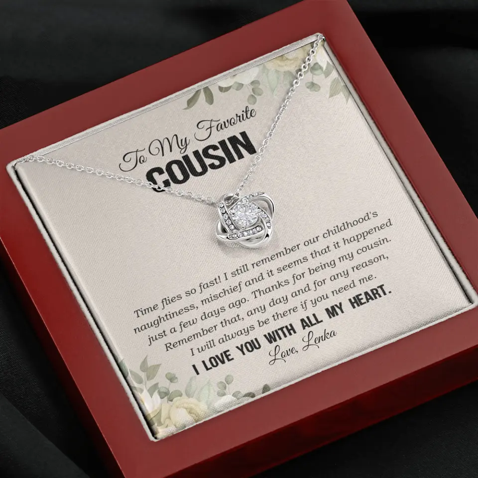 My Favorite Cousin I Love You With All My Heart Silver Jewellery
