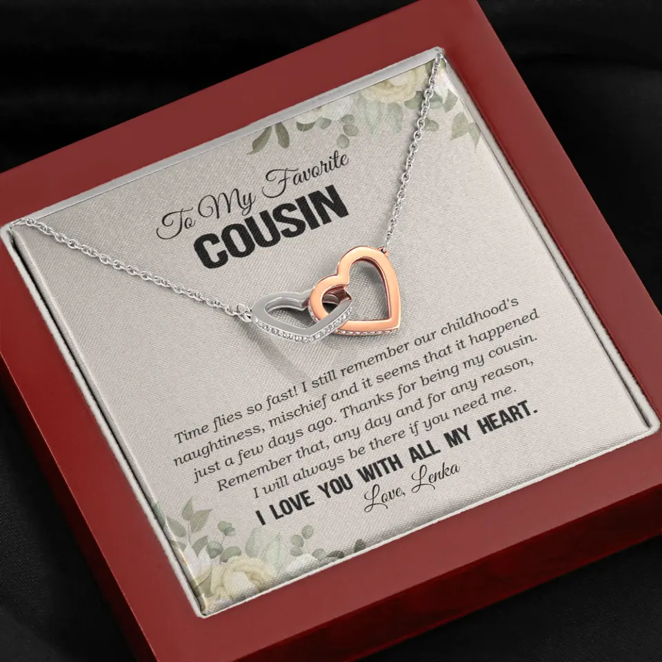 My Favorite Cousin I Love You With All My Heart Silver Jewellery