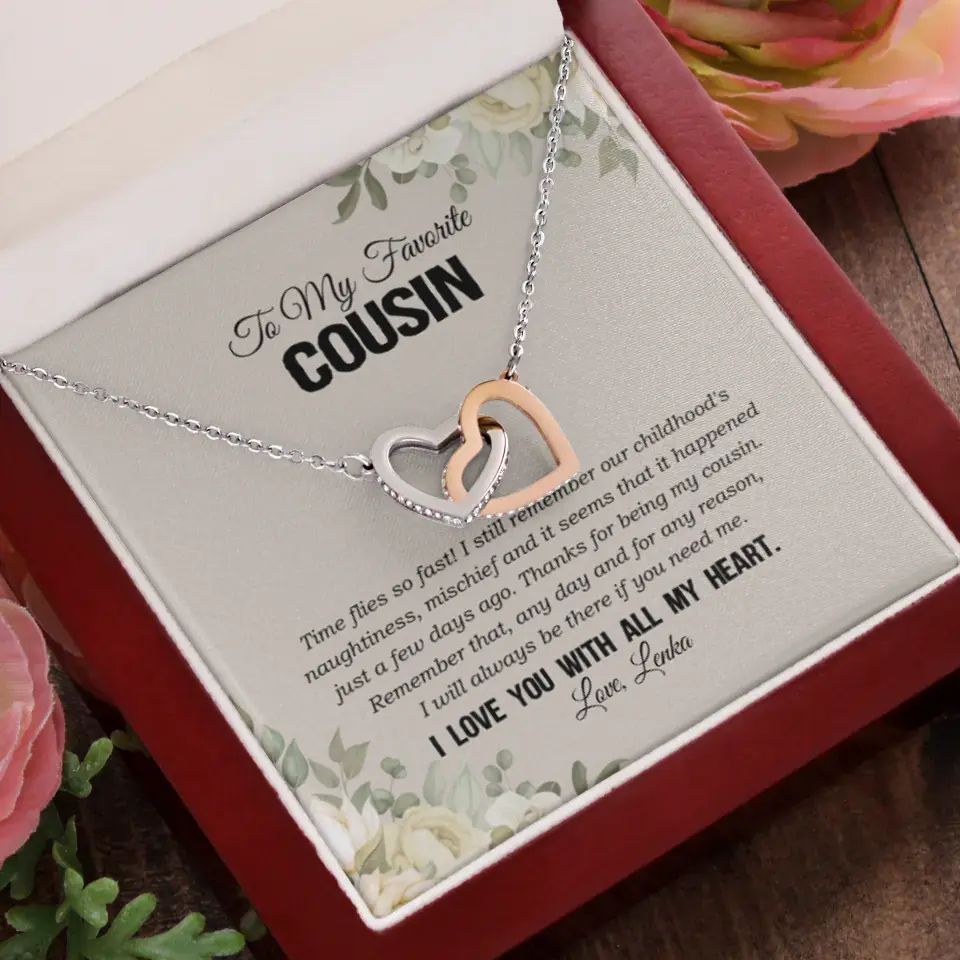 My Favorite Cousin I Love You With All My Heart Silver Jewellery