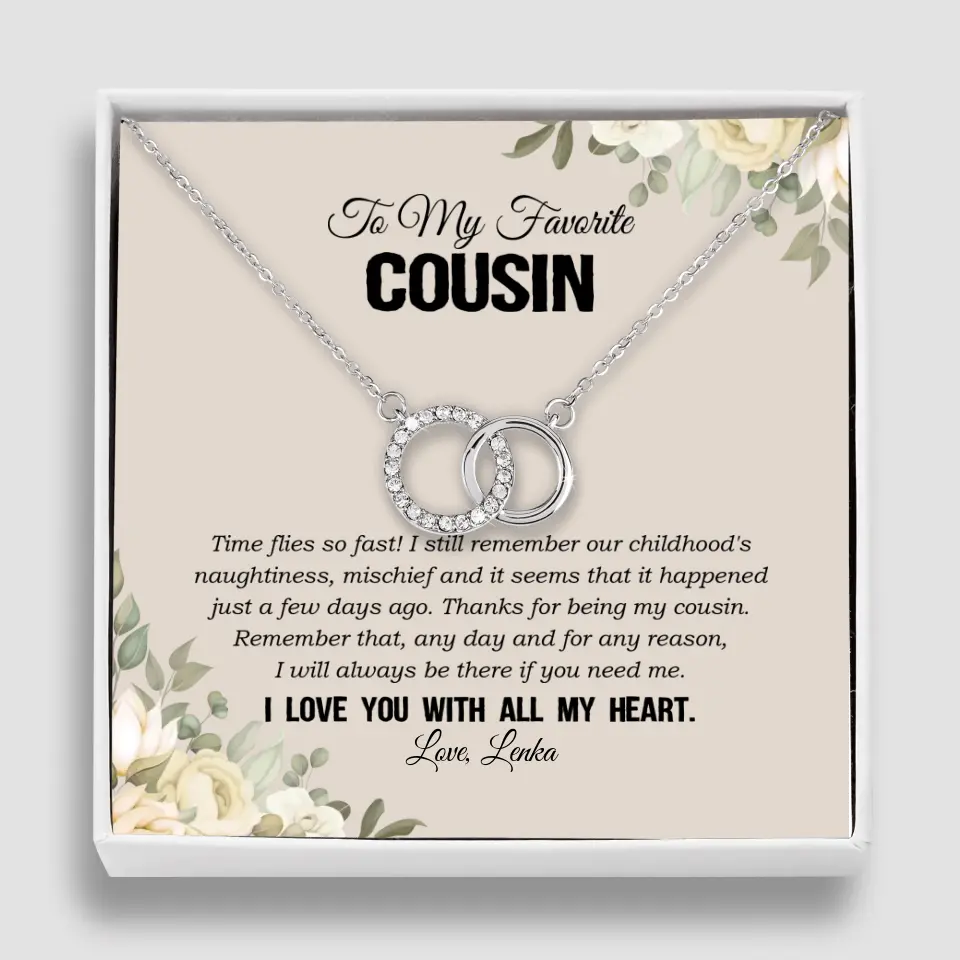 My Favorite Cousin I Love You With All My Heart Silver Jewellery