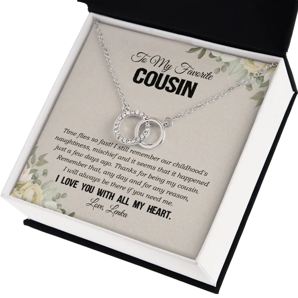 My Favorite Cousin I Love You With All My Heart Silver Jewellery