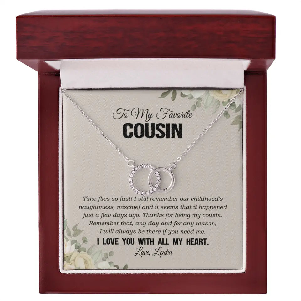 My Favorite Cousin I Love You With All My Heart Silver Jewellery