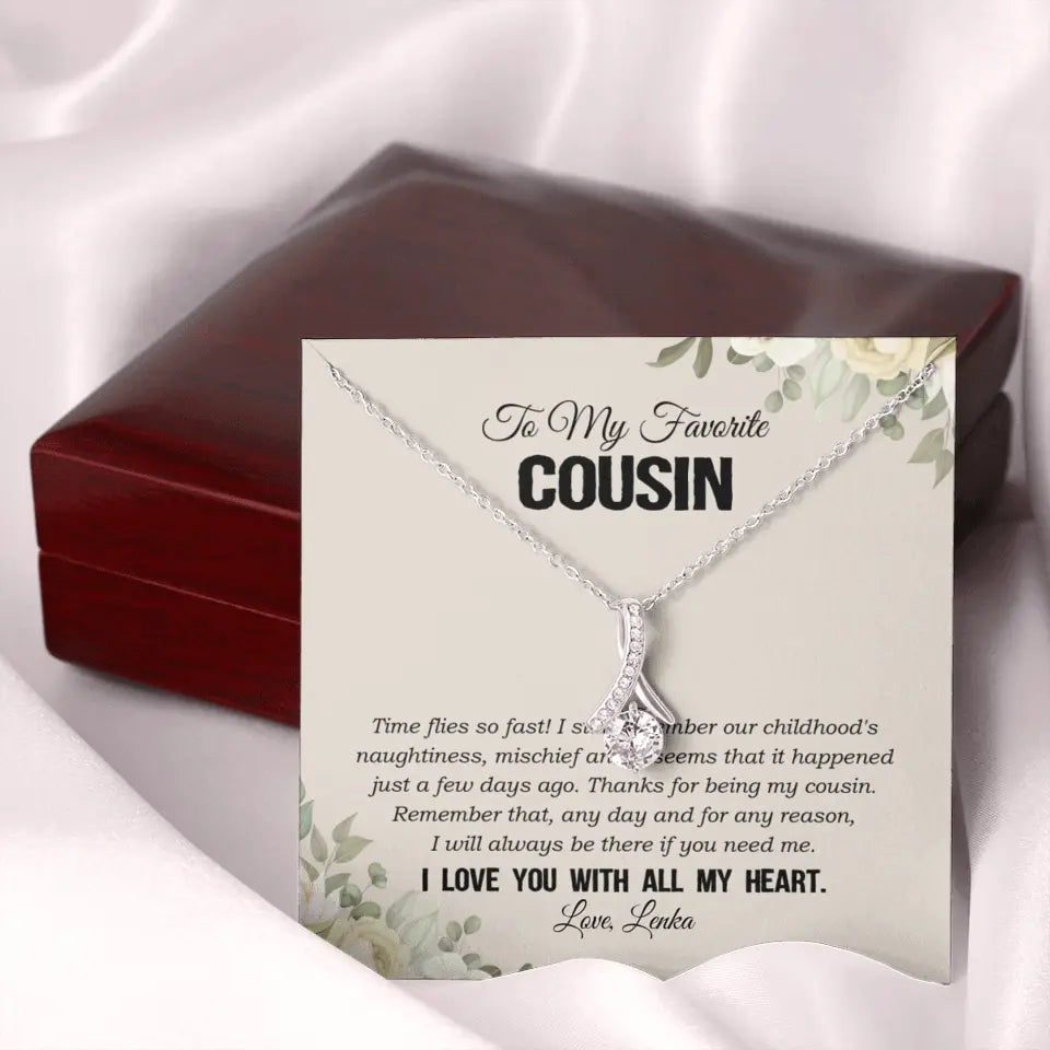 My Favorite Cousin I Love You With All My Heart Silver Jewellery