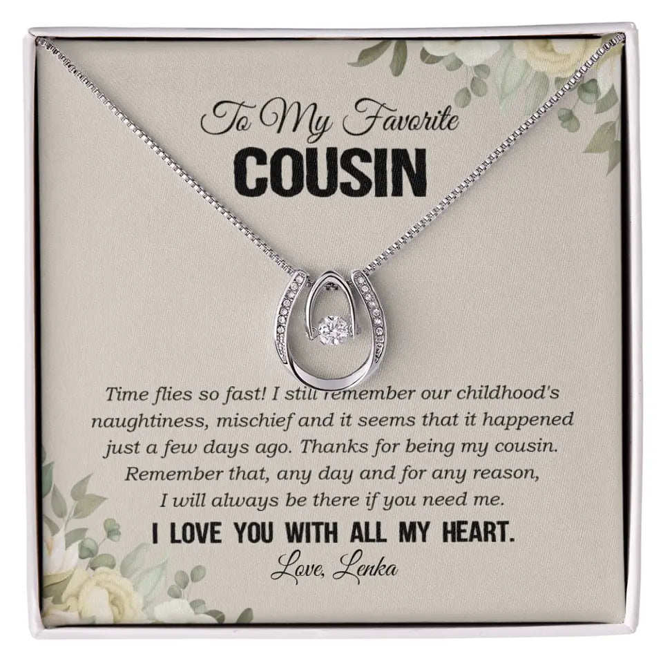 My Favorite Cousin I Love You With All My Heart Silver Jewellery