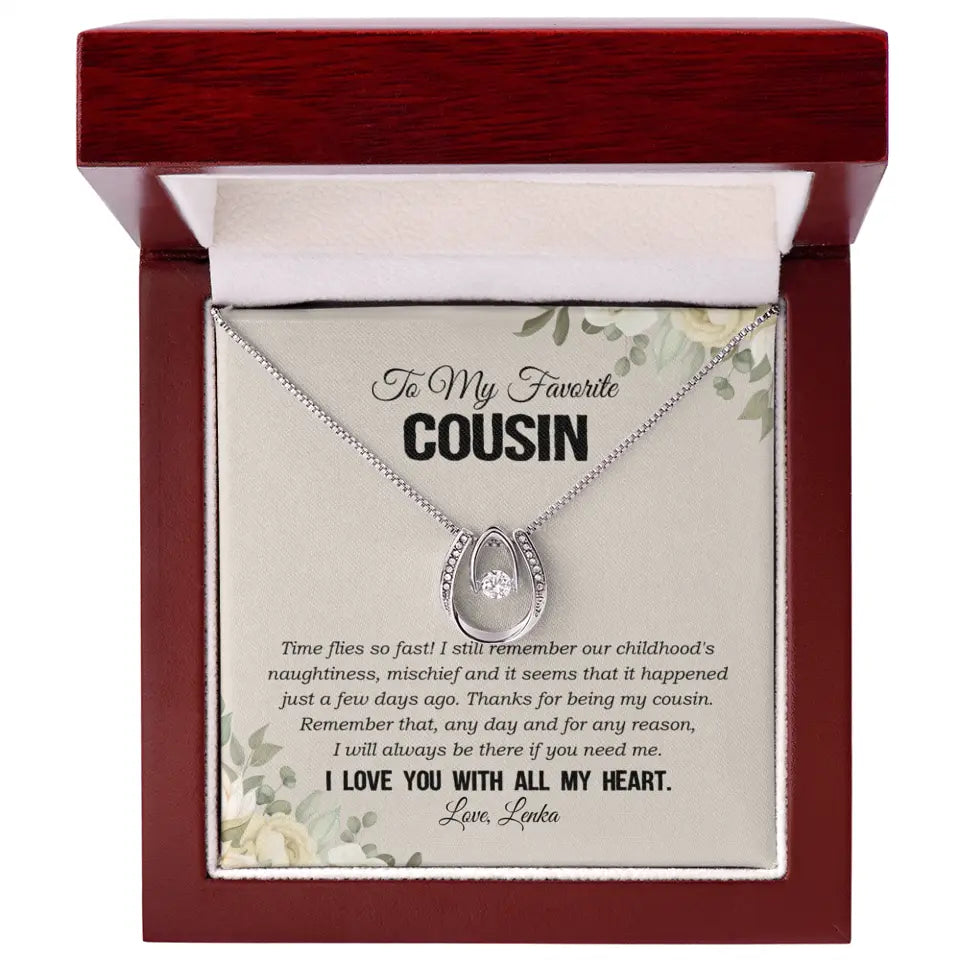 My Favorite Cousin I Love You With All My Heart Silver Jewellery