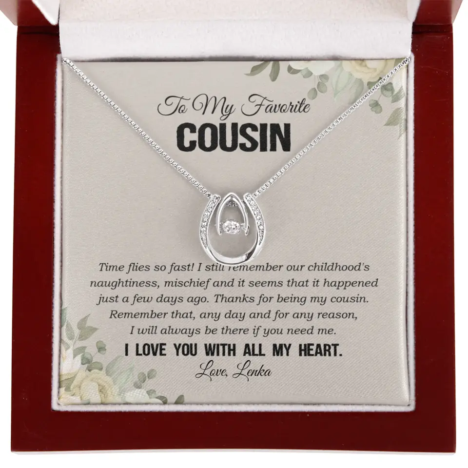 My Favorite Cousin I Love You With All My Heart Silver Jewellery