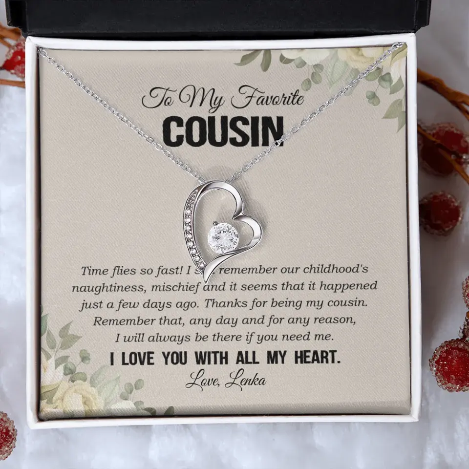 My Favorite Cousin I Love You With All My Heart Silver Jewellery