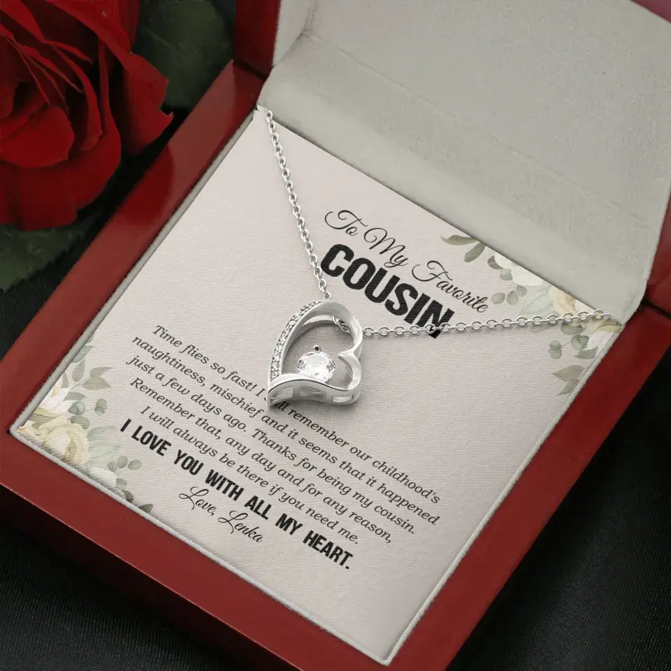 My Favorite Cousin I Love You With All My Heart Silver Jewellery