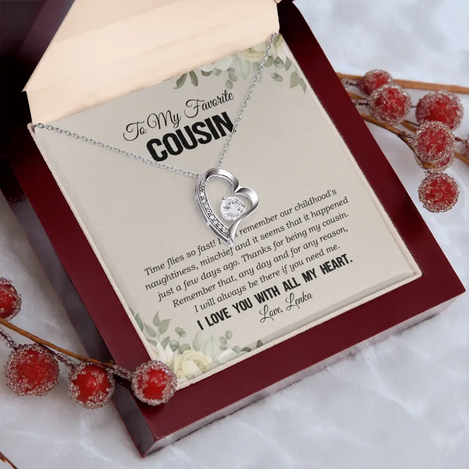 My Favorite Cousin I Love You With All My Heart Silver Jewellery